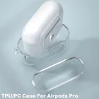 Прозрачный чехол для беспроводных наушников Apple AirPods Pro, жесткие чехлы для ПКТПУ, Bluetooth-бокса, гарнитуры, прозрачные аксессуары