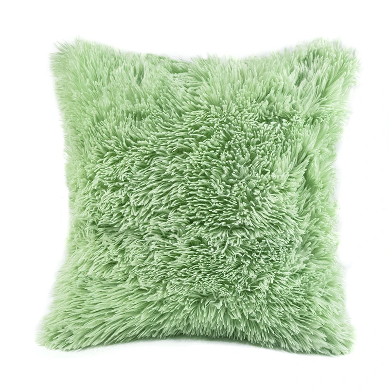 Mint Green 45x45 см плюшевая наволочка для подушки, декоративная наволочка для дивана и кровати, мягкая уютная наволочка для подушки - Цвет: Mint Green