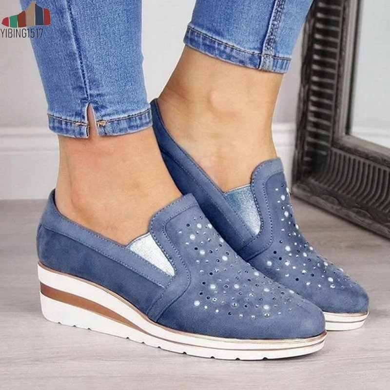 NAUSK/женские кроссовки дышащая водонепроницаемая обувь на танкетке