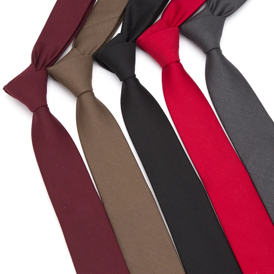 

Men Skinny Tie Wool Fashion ties for Mens Wedding Suit Business Party Slim Classic Solid Color Neck Ties Casual 6cm Red Necktie
