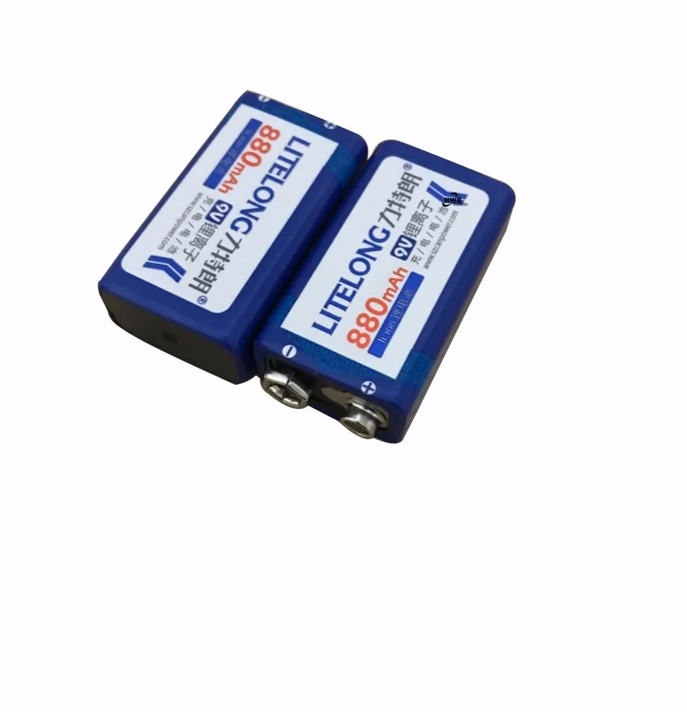 Литий-ионный перезаряжаемый аккумулятор 9 В 880 мАч 2 шт. | Электроника
