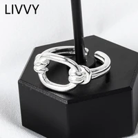 livvy silver color rings for women hollowout open adjustable finger ring fine anti allergy jewelry accessories 2021 trend