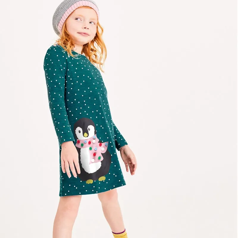 

Princess Dresses for Girls Cotton Animals Applique Baby Dresses Clothing Autumn Spring Party Christmas Girl Dress