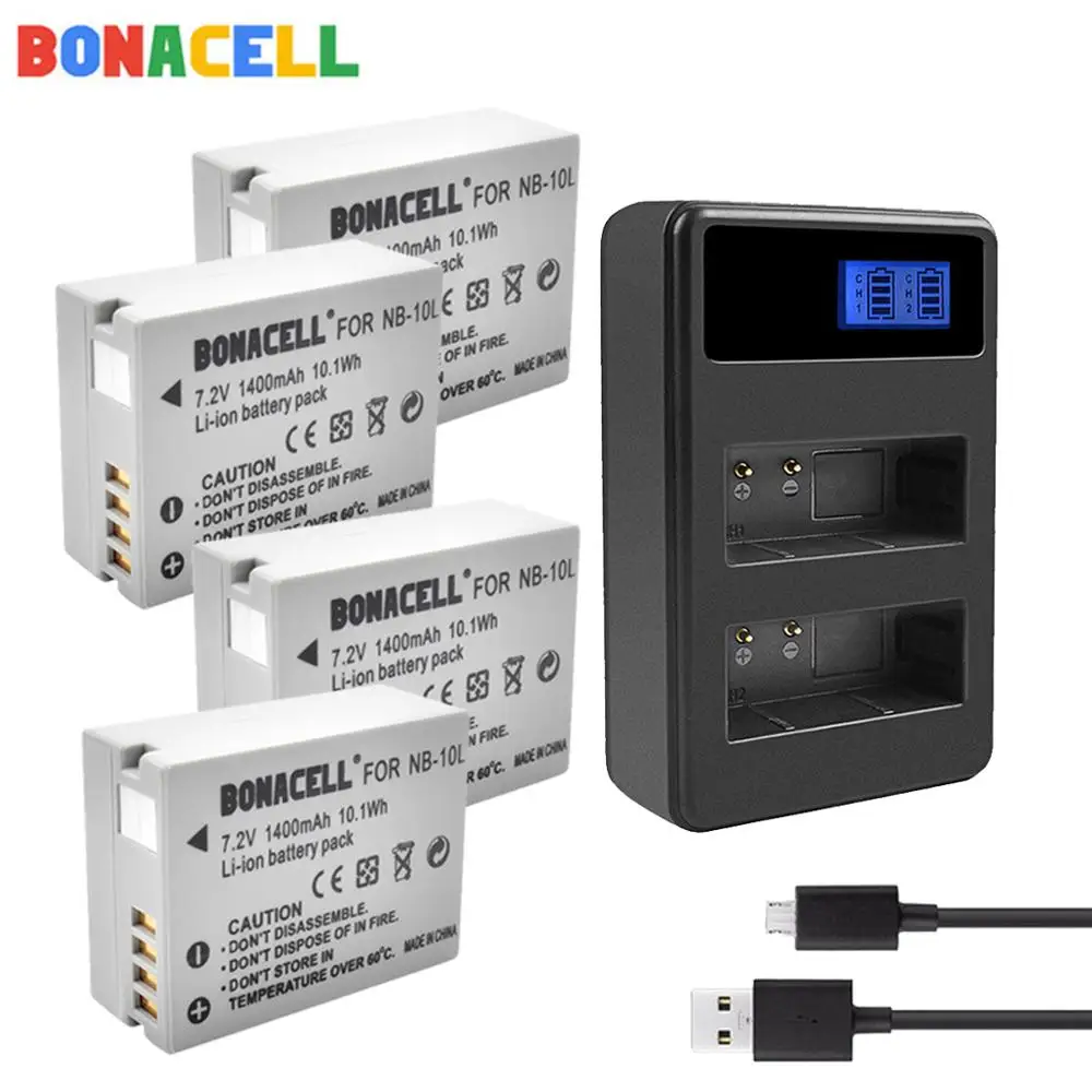 Bonacell 7 2 V 1.4Ah NB 10L литий ионные аккумуляторы для Canon G1X G15 G16 SX40HS SX50HS SX60HS SX40 SX50 SX60 HS