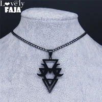 lovely faja gothic geometric stainless steel moon neckless women black witchcraft necklaces jewelry kolye bayan n4141s03