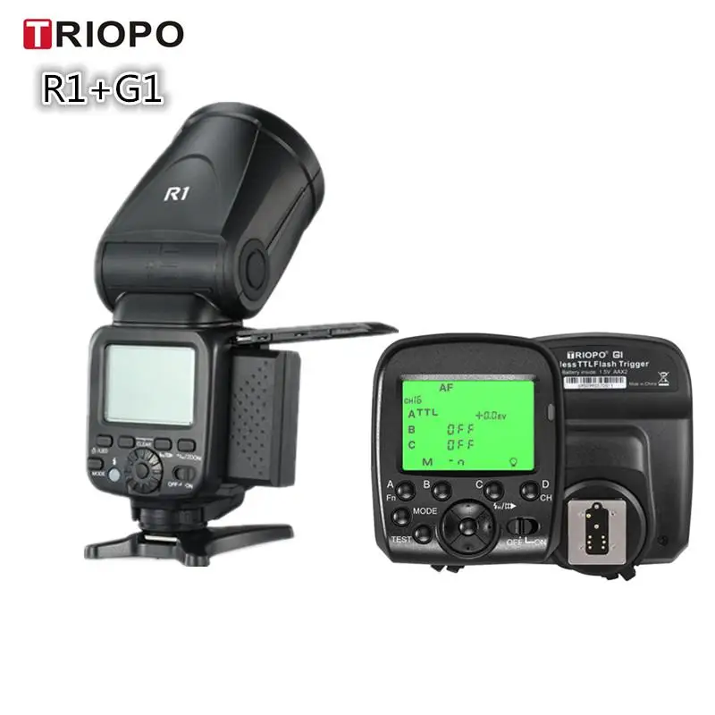 Triopo R1 круглая головка вспышка для камеры Speedlite TTL HSS 2 4G X Беспроводная + G1 триггер