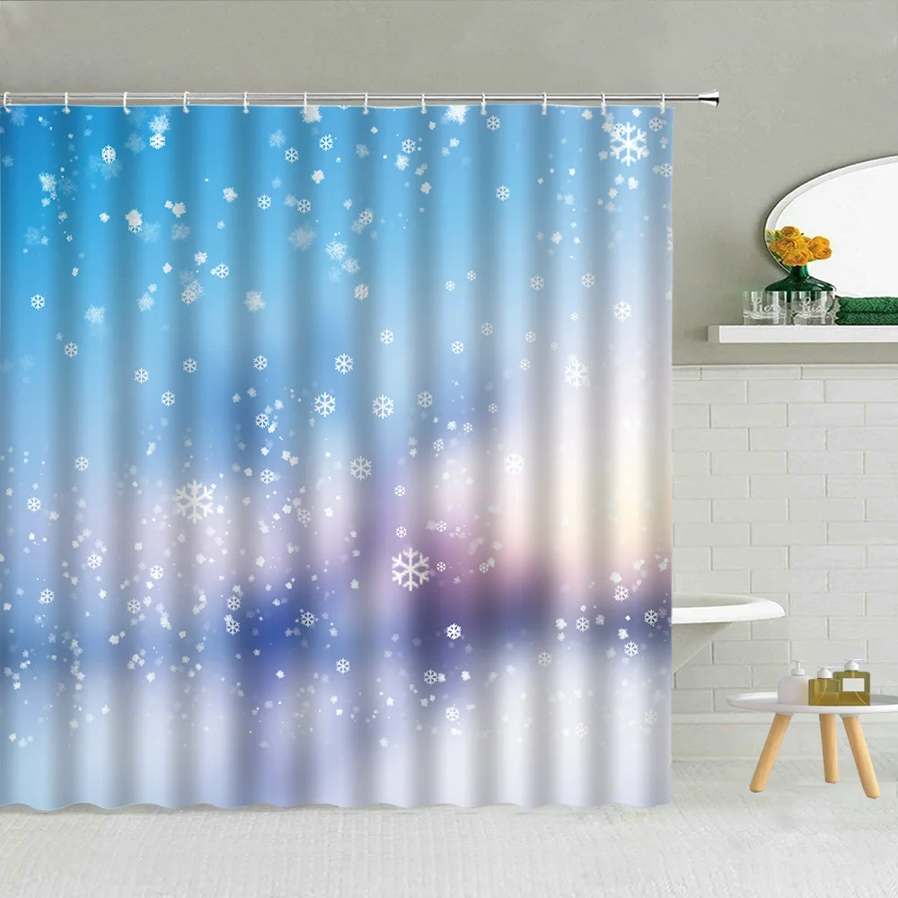 Штора для душа с блестками и градиентом тканевая занавеска изображением