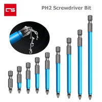 screwdriver bit 14 hex shank magnetic ph2 crv steel single non slip phillips head repair tool for electric power screw driver