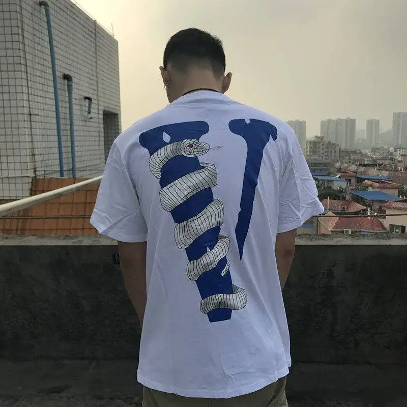 blue white tshirts Fashion tees back big V loose t-shirts for women with short sleeves men's t shirts | Женская одежда