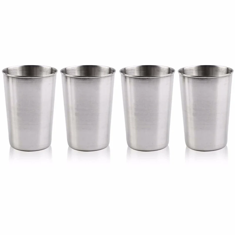 

4Pcs/Set 30ML Stainless Steel Polished Wine Drinking Shot Glasses Cup With Leather Cover Case Bag Barware For Home Kitchen Bar
