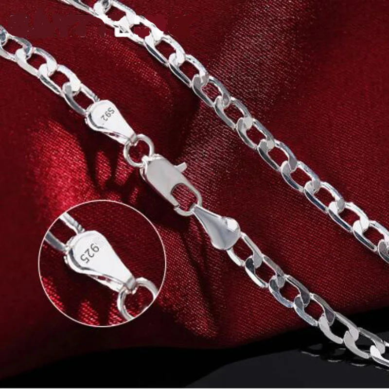 

Цепочка из серебра 925 пробы, 16/18/20/22/24/26/28/30 дюйма, 4 мм