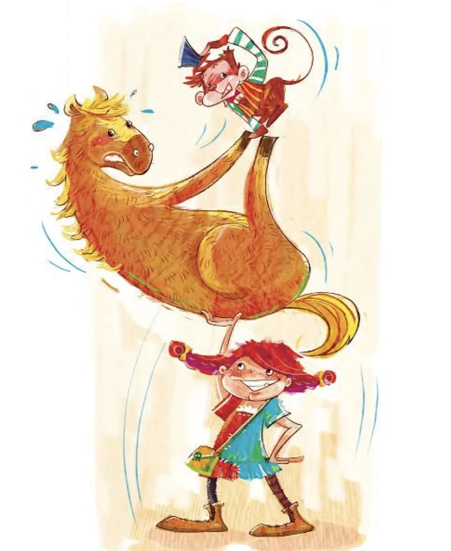 Зеленый Детский художественный Декор Pippi Longstocking Comics мультяшный декоративный постер настенный холст стикер нежный в детскую комнату дома подарок - Цвет: Зеленый