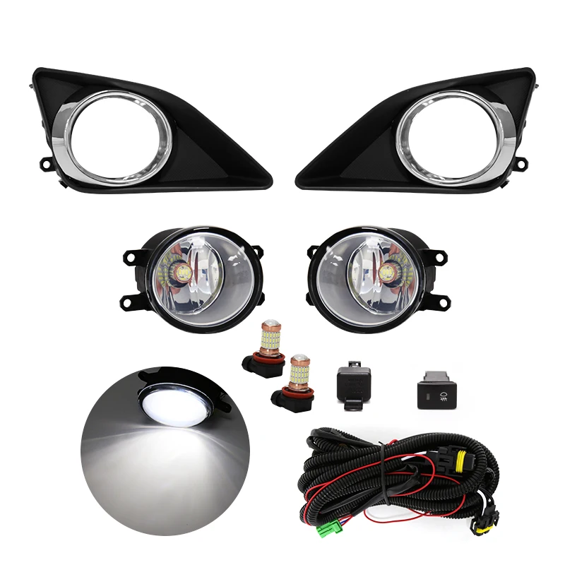 

Противотуманные светодиодный дневные ходовые огни дневсветильник для Toyota Corolla Altis 2008 2009 2010 хромированная отделка