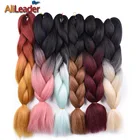 Alileader 24 дюйм плетение волос 100G яркий чистый эффектом деграде (переход от темного к Цвет, огромные косички, волосы для наращивания из синтетической ткани синтетические волосы оптом