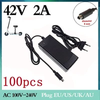 100pcs 42v 2a scooter charger charger power supply adapter for xiaomi mijia m365 electric scooter skateboard eu au uk plug
