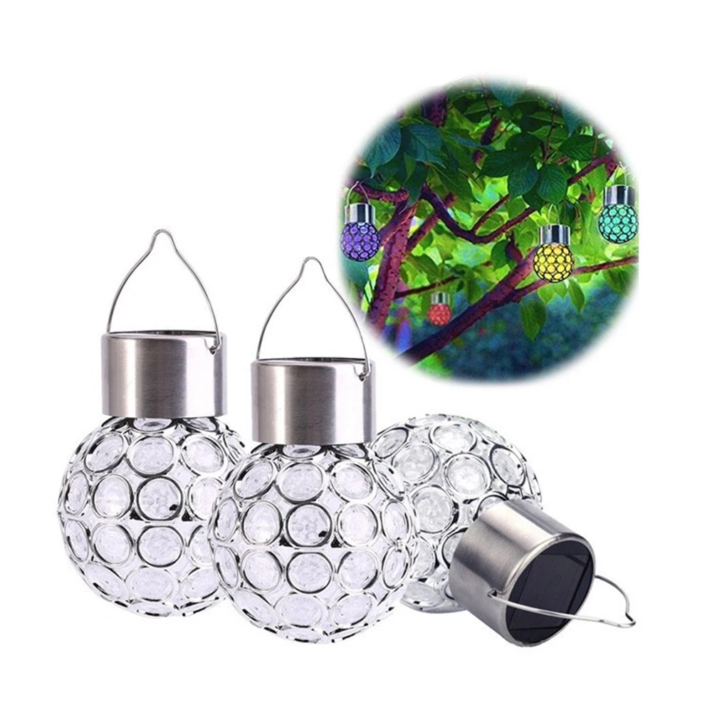 

Уличный светодиодный светильник с хрустальными шариками, на солнечной батарее, водонепроницаемая уличная лампа для праздника, сада, вечери...