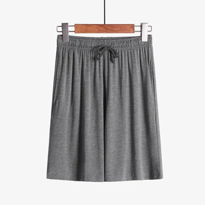 Plus Size 4XL Men Summer Solid Soft Sleeping Shorts Mens Sleepwear Casual Sleep Pants Loose Comfortable Sleep Bottoms Homewear