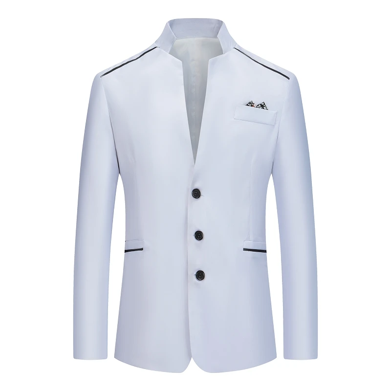 New Vintage Blazer Men 2020 Plus Size Chinese Style Business Casual Stand Collar Male Slim Jacket | Мужская одежда
