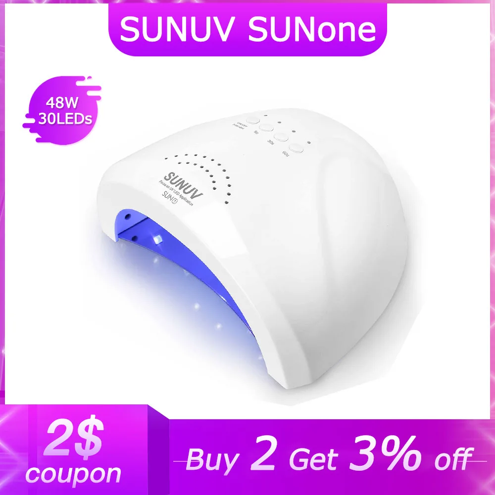 SUNone Сушилка Для Ногтей СВЕТОДИОДНЫХ УФ Лампы 24 Вт/48 Вт Салон красоты