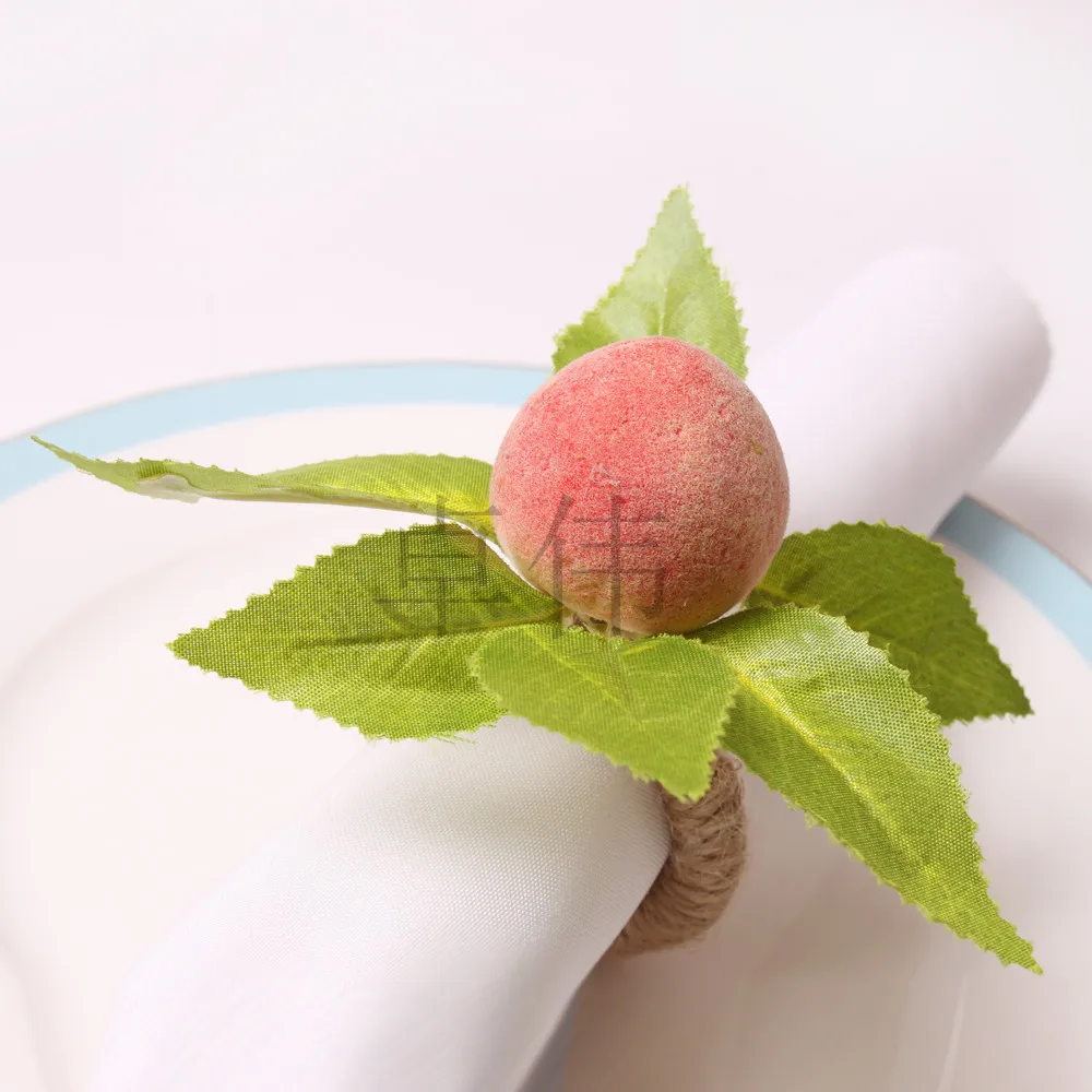 

10pcs New peach napkin buckle plant peach napkin ring peach napkin ring