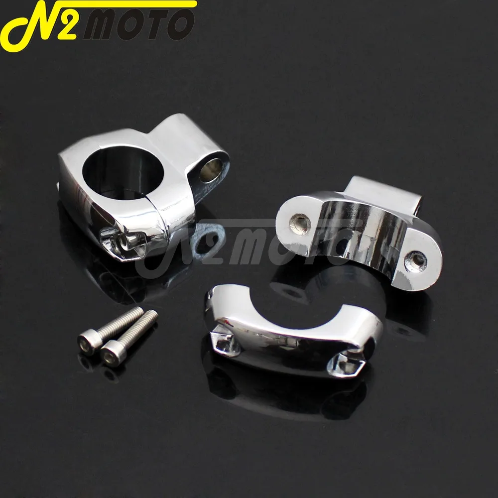 2 шт. Chrome зеркало заднего вида мотоцикла 1 &quotбар монтажный зажим держатель