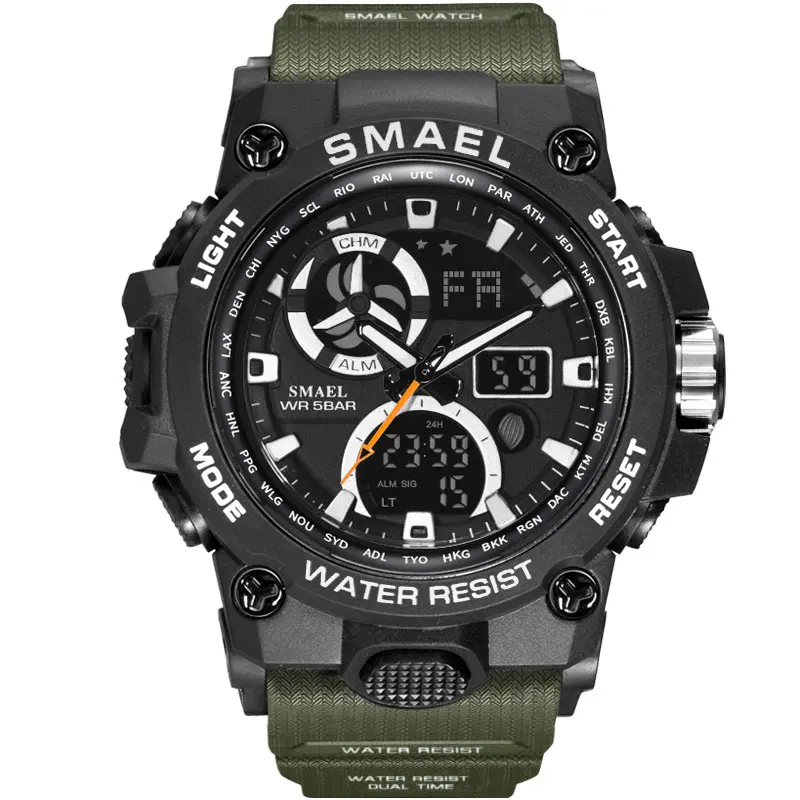 

Promotion SMAEL Watch 8011 Military Army S Shock 50m Waterproof Watches Men Led Display Analog Digital Quartz Watch Dropshipping