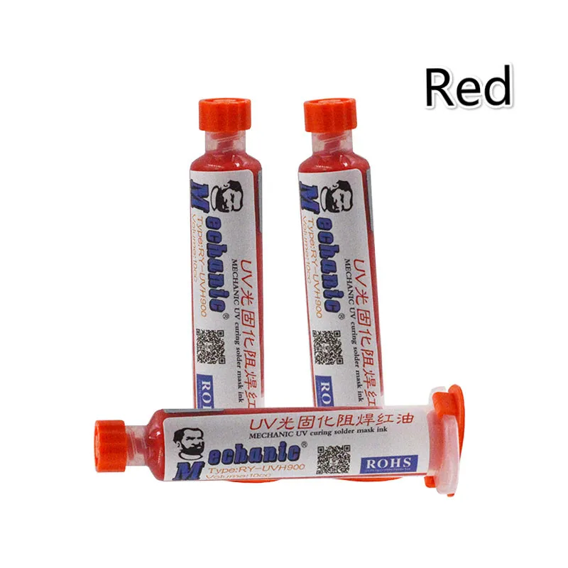 

1Pc Red Welding UV Glue Curable Solder Mask 10CC For PCB BGA Circuit Board Protect Soldering Paste Flux Cream Welding Fluxes Oil