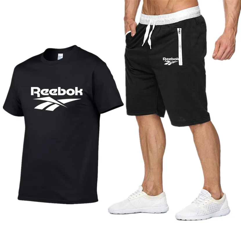 

2021 New Fashion Hot Sale Printed T-Shirt Sports Suit Quick-Drying Casual Running Wear Summer Short-Sleeved Shorts 2-Piece Set