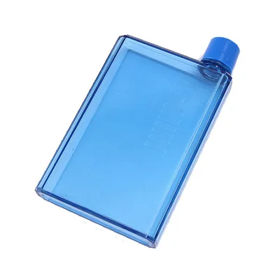 BLUE A5 A6 бумажный стаканчик Botlte плоская фляга для воды Bpa бесплатно прозрачная книга портативный бумажный коврик бутылка для воды плоский чайник для напитков бутылка для ноутбука - Цвет: BLUE