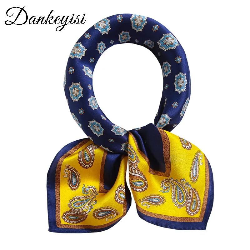 DANKEYISI женский шелковый шарф чистый шелк с рисунком платок шейный маленькая