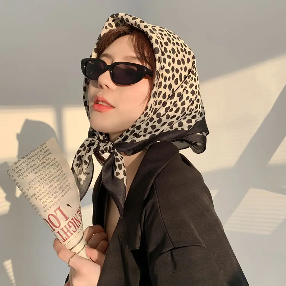 

Пляжный роскошный волнистый женский шелковый шарф в полоску с принтом, ободок для волос