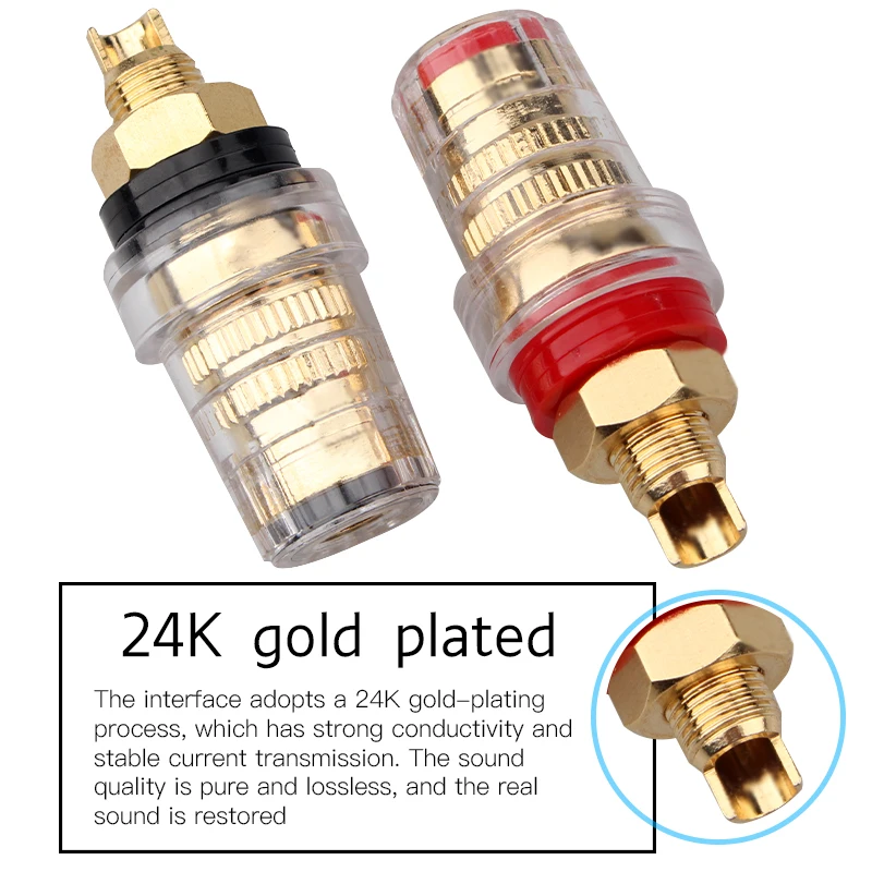 Hi-End 4 шт. прозрачный Банановый штекер интерфейс без сварки короткий столбик HiFi