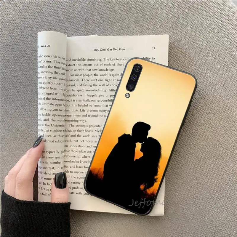 

Couple sweet Back view sunset Phone Case For Samsung galaxy S note 7 8 9 10 20 fe edge A 6 10 20 30 50 51 70 lite plus Funda