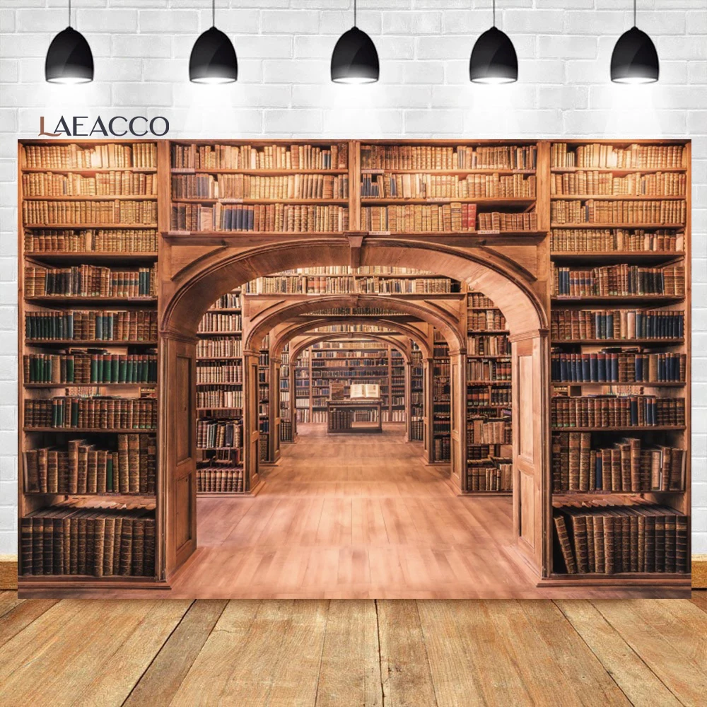 

Laeacco винтажный фон для фотосъемки с изображением библиотеки книжной полки для школьников портретный фон для фотостудии