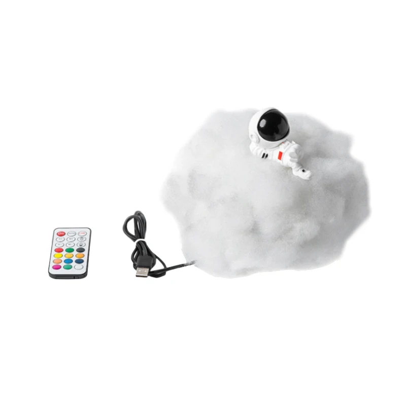 

Led Rainbow Effect Night Light Colorful Clouds Astronaut Lamp For Children's Night Light Creative Birthday Gift