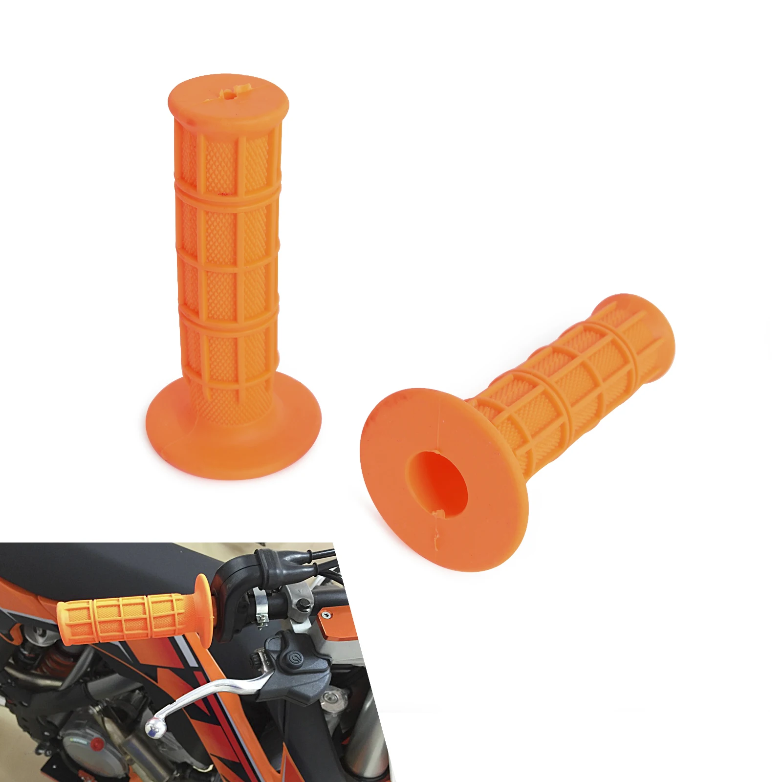 Orange 22 мм 7/" резиновая рукоятка рукоятки для CRF YZF WRF KXF KLX для моделей ktm и rmz питбайк Мотокросс Мотоцикл эндуро MX внедорожный - Цвет: Orange