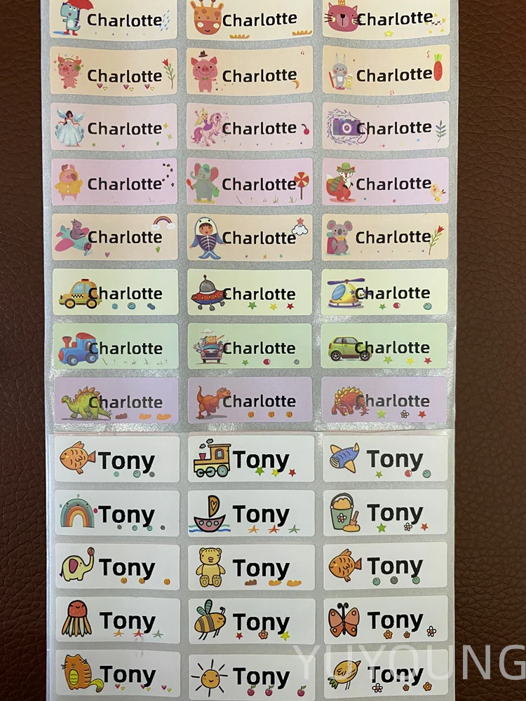 120 шт. наклейки с именной биркой на заказ водонепроницаемые персонализированные