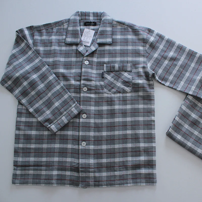 Мужские пижамы пижама набор хлопковых пижам на осень и зиму женская полосатые