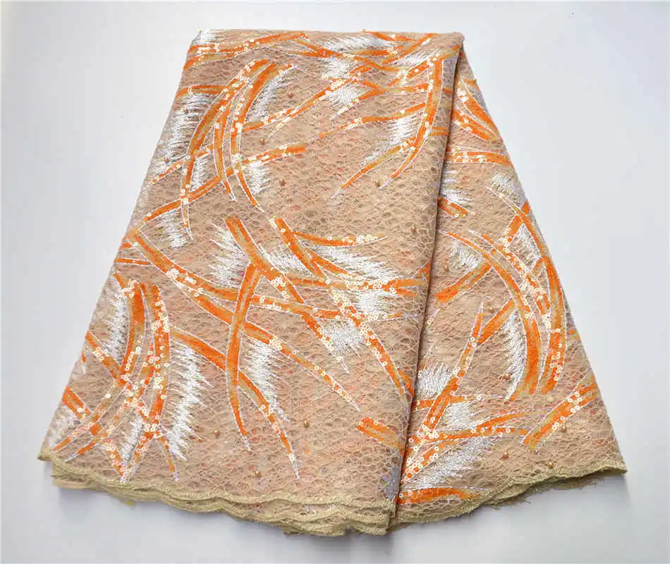 Африканская швейцарская вуаль кружевная ткань 2020 высокое качество кремовый