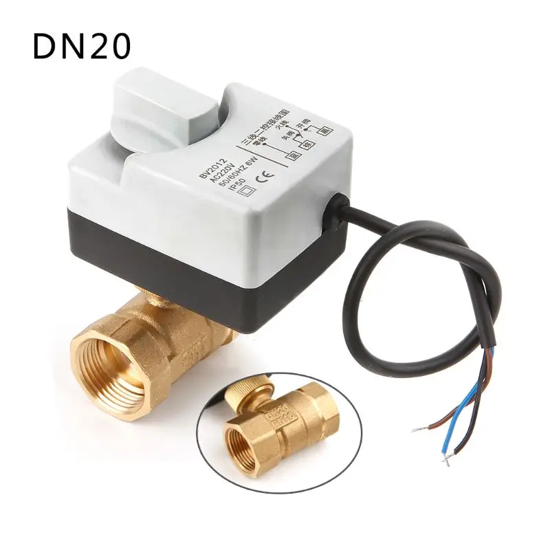 AC220V DN15 DN20 DN25 2-сторонний 3 провода Стандартный Электрический актуатор с ручным