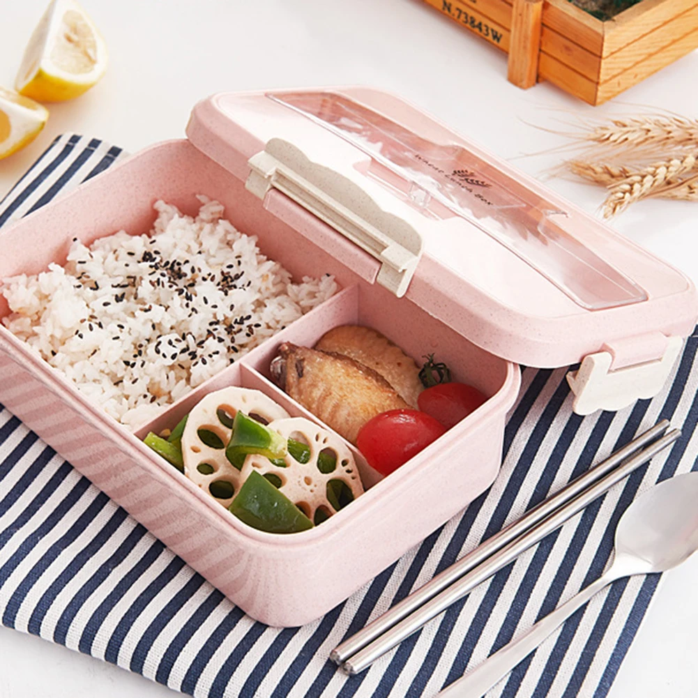 Ланч-бокс из нержавеющей стали Bento для микроволновой печи контейнер с отсеками