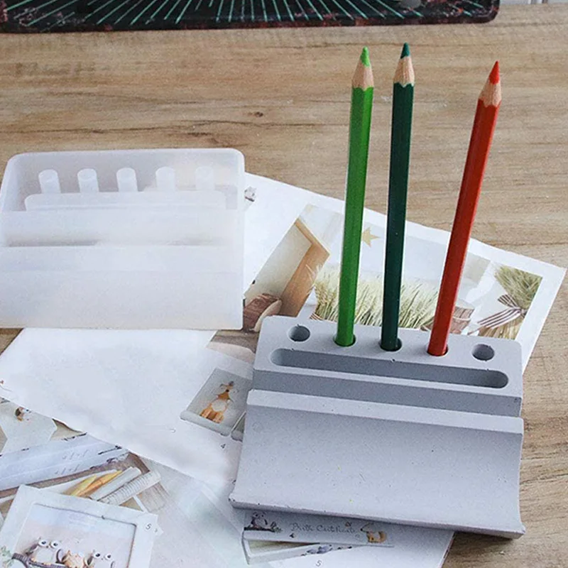

Multi-Function Storage Phone Holder Pen Holder Silicone Clay Mould Epoxy Resin Decorative Craft DIY Molds