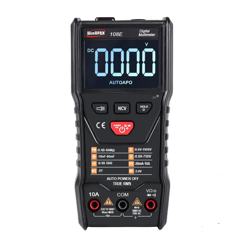 

WinAPEX 108E Pocket Digital Multifunction Multimeter Instrument True Effective Value Average Home Handheld Multimeter