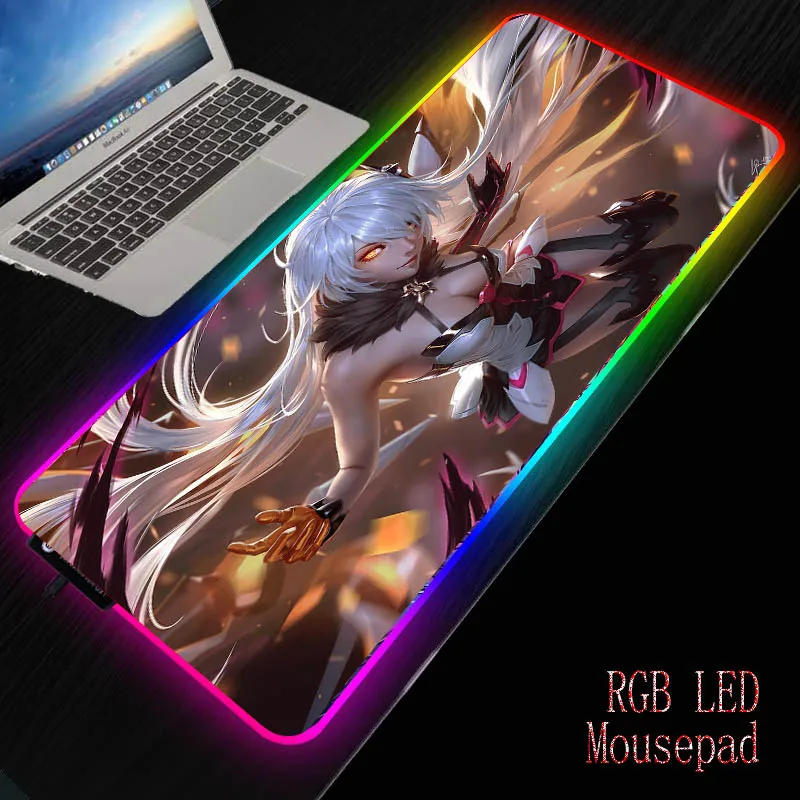 

Anime Girl printed Pad mouse Gamer Led laptop PC Mice pad natural rubber base Desktop Game pad