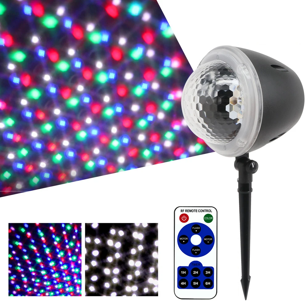 

5W 4 LEDs Snowflake Projector Stage Light with Remote Control Timing Function Waterproof for DJ Home Party Christams Disco light