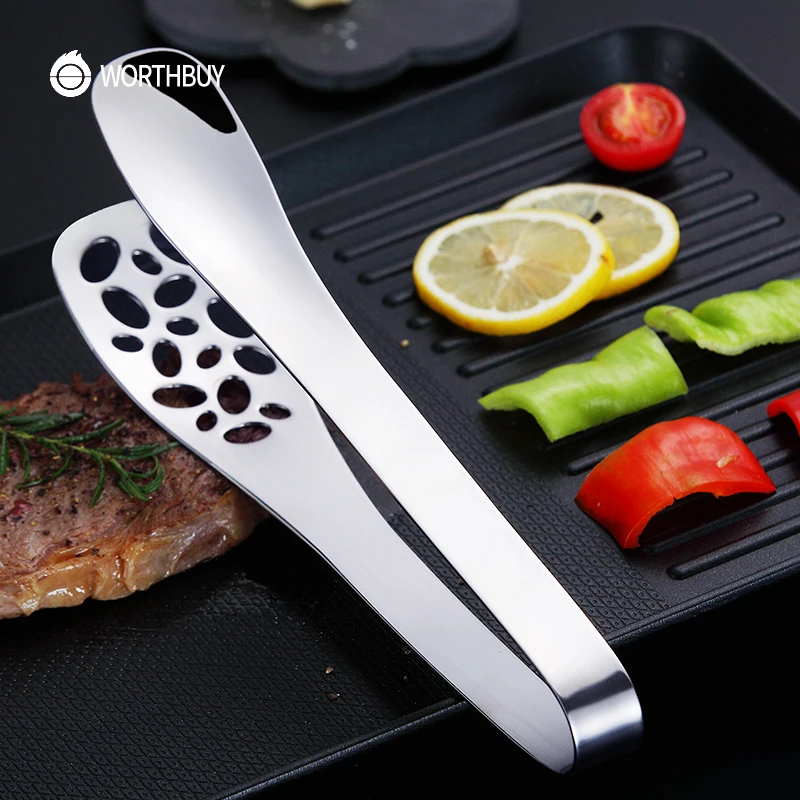 WORTHBUY 18/8 щипцы для пищи из нержавеющей стали масляные Нескользящие барбекю хлеба