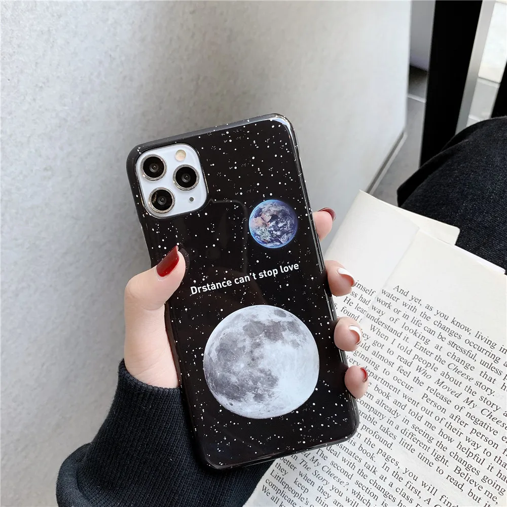 Модные блестящие Чехлы KJOEW для телефонов с космическим планетой iphone 11 X XR XS MAX 7G 8G