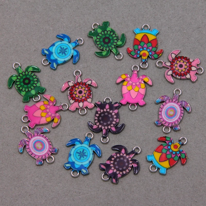 6 шт в богемном стиле морских животных красочные яркие черепаха разъем