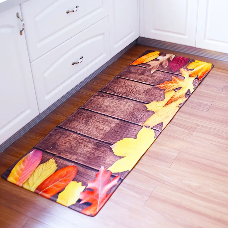 

Long Carpet For Kitchen Living Room Thicken Doormat Floor Mat 3D Butterfly Leaves Printed Anti-Slip Welcome Indoor Rug 60*180cm