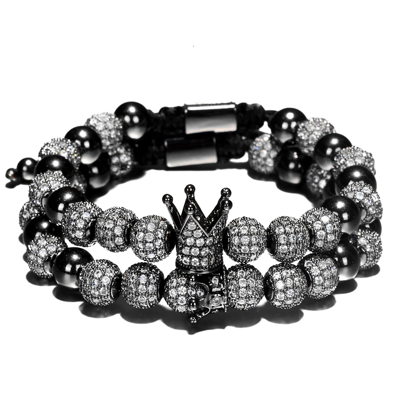 Роскошные браслеты мужские 8 мм Micro Pave CZ круглый плетеный макраме браслет Pulseira Feminina ювелирные изделия ручной работы для женщин подарок